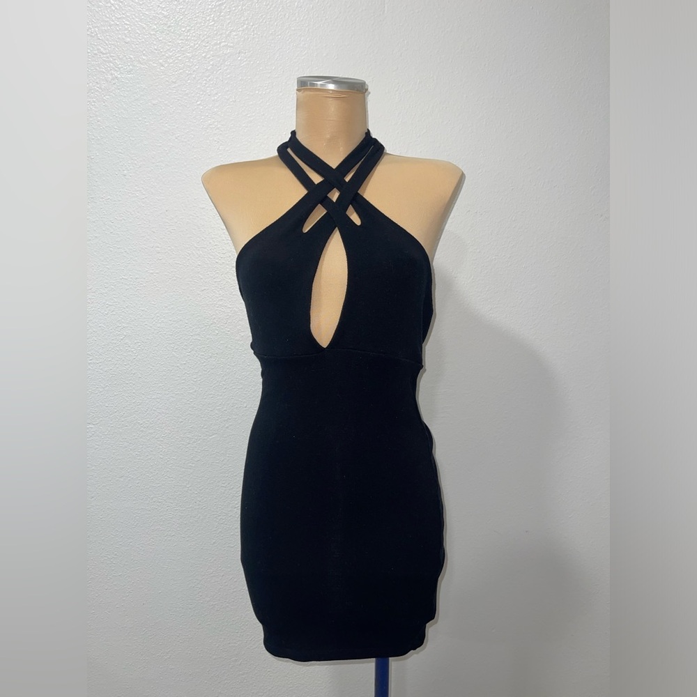 Better Be Black Backless Halter Dress